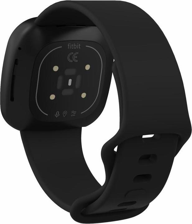 Produktbild Deltalabs Fitbit Versa 4 / Versa 3 / Sense 2 / Sense Silikon Sport Armband - Schwarz (Silikon, Fitbit Versa 3, Fitbit Versa 4, Fitbit Sense 2)