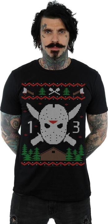 Actual product image Absolute Cult Mens Christmas Fair Isle T-Shirt (XL)