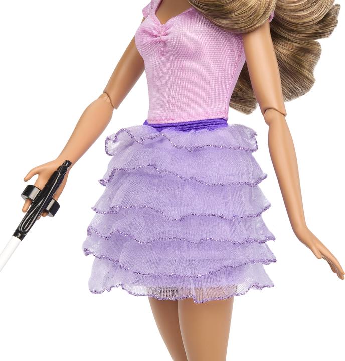 Actual product image Barbie Fashionista doll in purple ruffled skirt