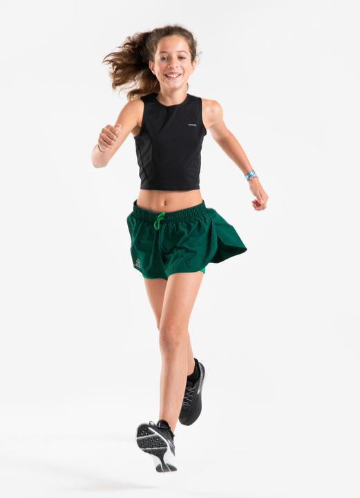 Produktbild Kiprun Tanktop Croptop Running atmungsaktiv Mädchen - 900 schwarz (10, 11, 12)