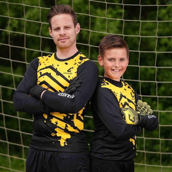 Image du produit Catch & Keep Maillot de gardien de but Protection Gr. S Jaune-Noir Maillot de gardien de but de football Haut (S)