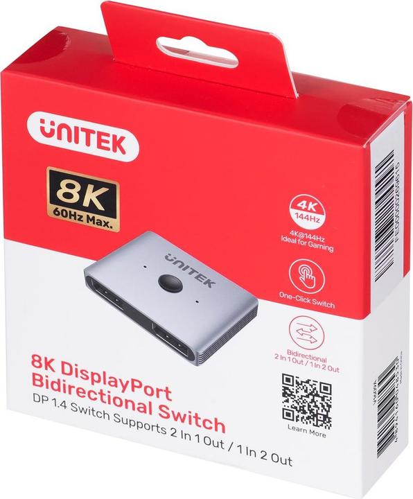 Actual product image Unitek Dwukierunkowy przełącznik DP 1.4 8K 2-na-1