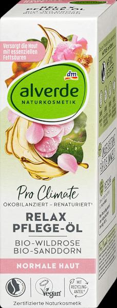 Produktbild dm alverde Relax Pflege-Öl Bio-Wildrose, Bio-Sanddorn (Körperöl, 100 ml)