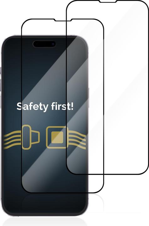 Actual product image Savvies Full-screen armoured glass screen protector (2 Piece, Apple iPhone 14 Pro Max)