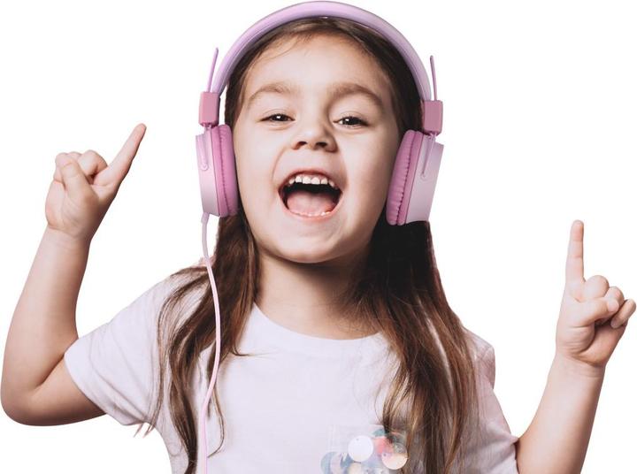 Actual product image Thomson HED8100P Children's headphones, on-ear, with cable, volume limiter, pink