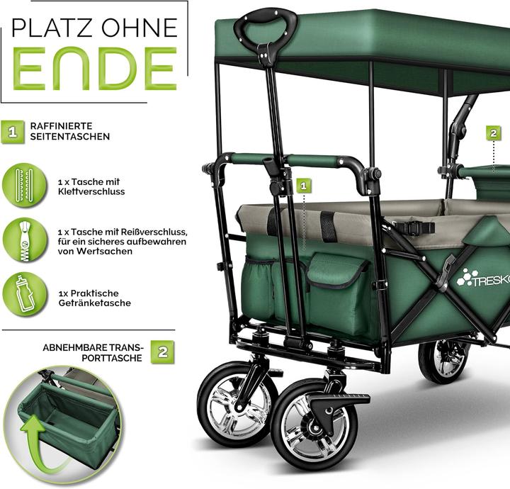 Actual product image Tresko Foldable handcart with roof