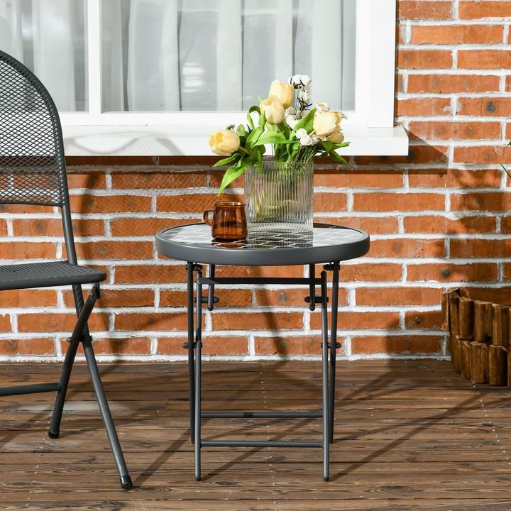 Actual product image Outsunny Round side table with folding function