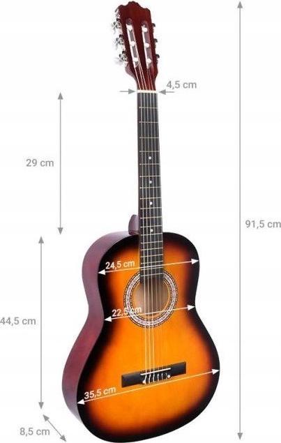 Image du produit NN BD 36 - Gitara klasyczna 3/4 do nauki dla dzieci SUNBURST (Guitare classique, Bois de tilleul, Meranti)