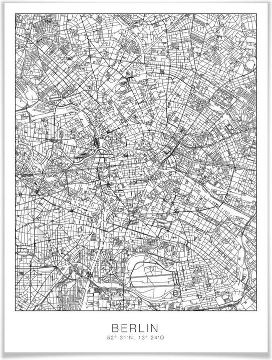 Image du produit Trenddeko Plan de la ville de Berlin (80 x 100 cm)