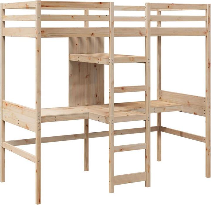 Image du produit VidaXL Lit mezzanine avec bureau & rangements (90 x 200 cm)
