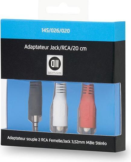 Produktbild D2 Diffusion Adaptateur compatible Audio Jack 3"1/2 vers 2 x RCA F 0.2m (0.20 m)