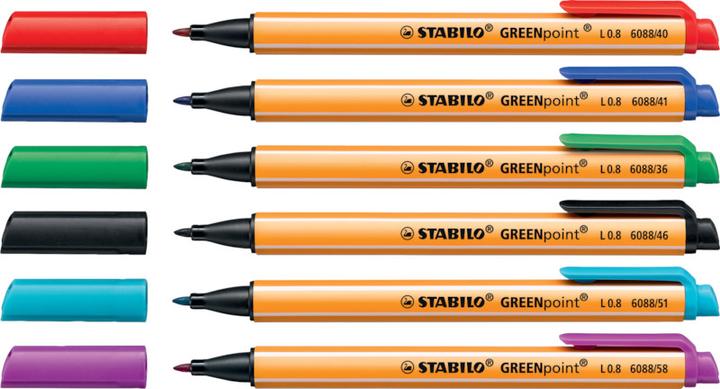 Immagine prodotto STABILO Pennarello ecologico GREENpoint (Rosso, Nero, Verde, Blu, 4 x)