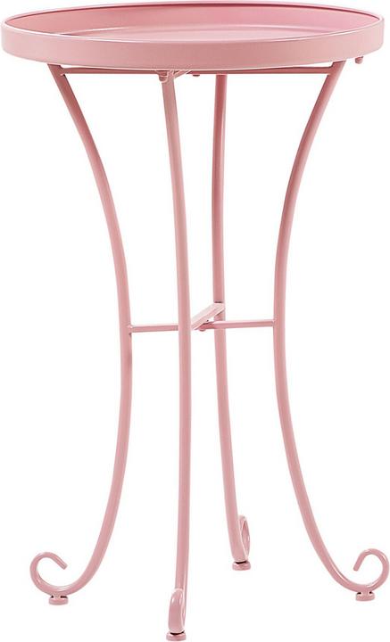 Productafbeelding Beliani Balkonset roze metalen bank met bijzettafel CAVINIA (125 cm)