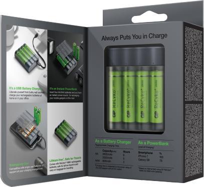 Actual product image GP Batteries Battery Charger Charge Anyway (1 pcs., AAA, AA, 2600 mAh, Battery + charger)