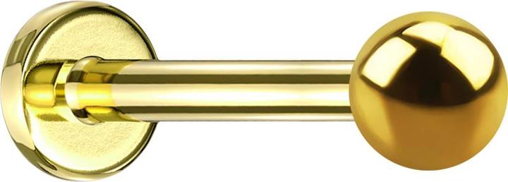 Produktbild Star Piercing Labret vergoldet mit Kugel (ohne Messing, Chirurgenstahl 316L)