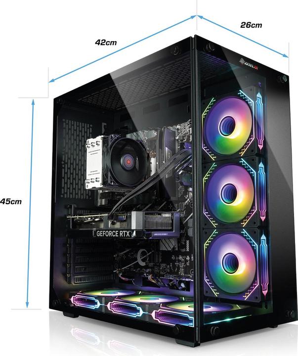 Actual product image Kiebel Gaming PC Panorama AMD Ryzen 5 5500, 16GB DDR4, NVIDIA RTX 3050 8 GB, 1TB SSD (AMD Ryzen 5 5500, 16 GB, 1000 GB, GeForce RTX 3050)
