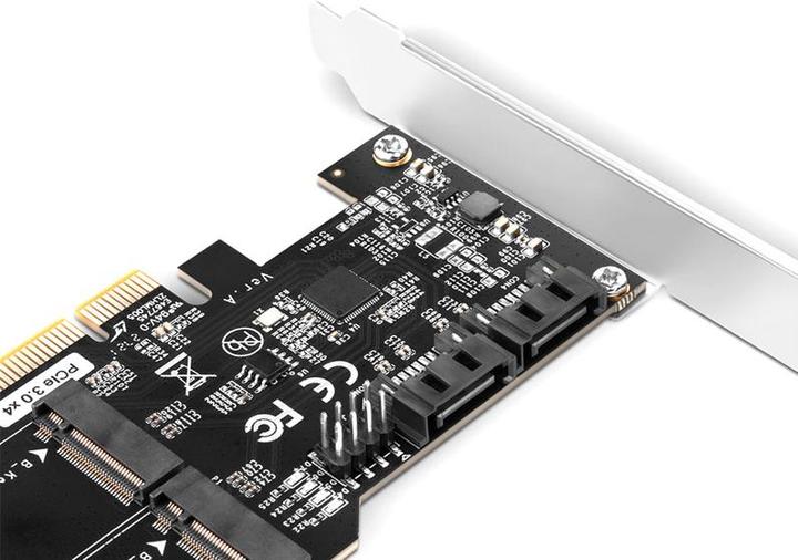 Image du produit Axagon PCES-SA4M2 Contrôleur PCIe 2x port interne SATA 6G + 2x port interne M.2 B-key SATA + LP