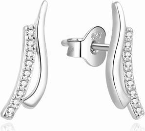 Beneto Elegant longitudinal earrings with zircons AGUP1789L (L)