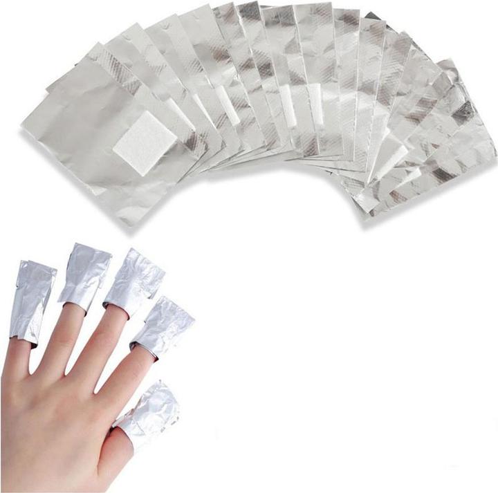 Immagine prodotto Noya Nagel Lack Entferner Soak Off Aluminiumfolie Remover Wraps - Silber (100er Set)
