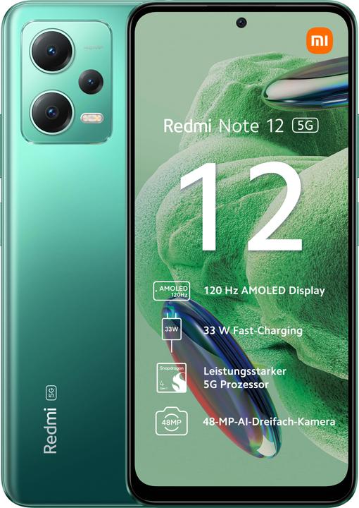 Xiaomi Redmi Note 12 5G (128 GB, Forest Green, 6.67", Doppia SIM Ibrida, 48 Mpx, 5G)