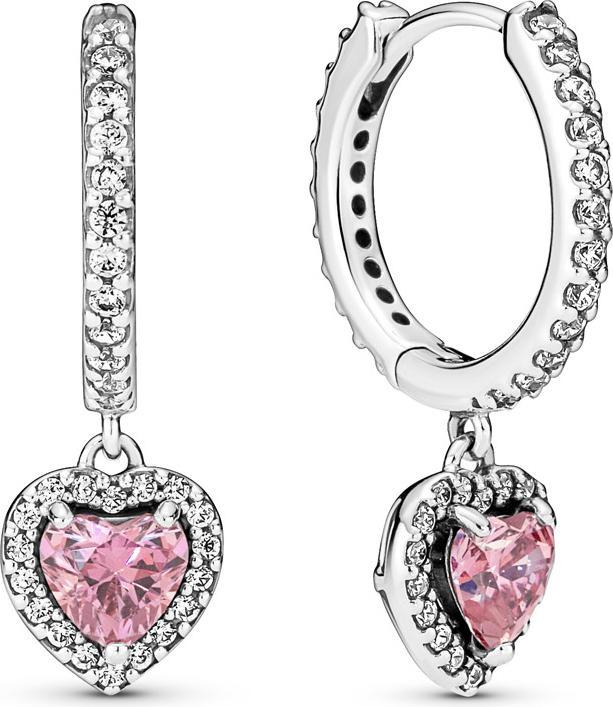 Pandora Creoles Sparkling Heart (Sterling silver, Silver 925)