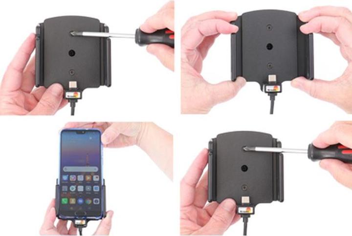 Productafbeelding Brodit Houder Universeel actief USB Type-C Breedte 70-83 mm Dikte 2-10