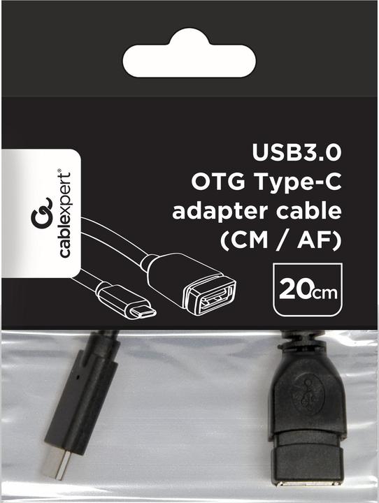 Actual product image Gembird A-OTG-CMAF3-01 USB Type-C USB Type-A Black Cable Interface/Adapter (0.20 m, USB 3.0)