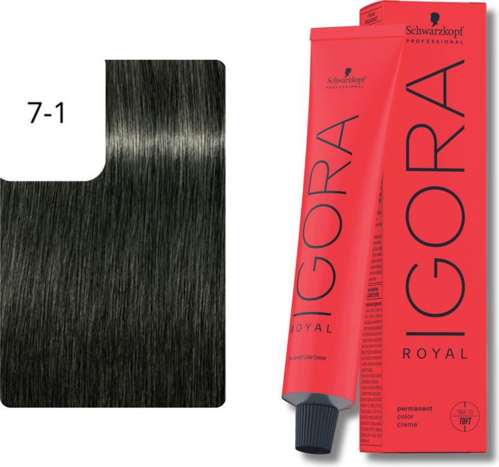 Actual product image Schwarzkopf Professional Igora Royal (7-1 Mid blonde Cendre)