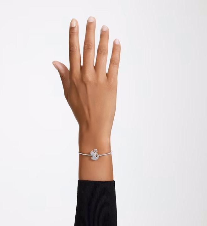 Produktbild Swarovski Iconic Swan Armreif Schwan Weiss (24 cm, Swarovski Metall)