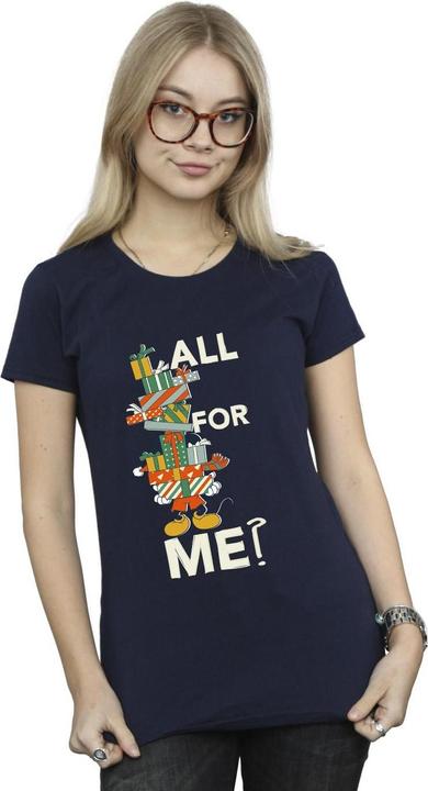 Actual product image Disney Womens/Ladies Mickey Mouse Presents All For Me Cotton T-Shirt (S)