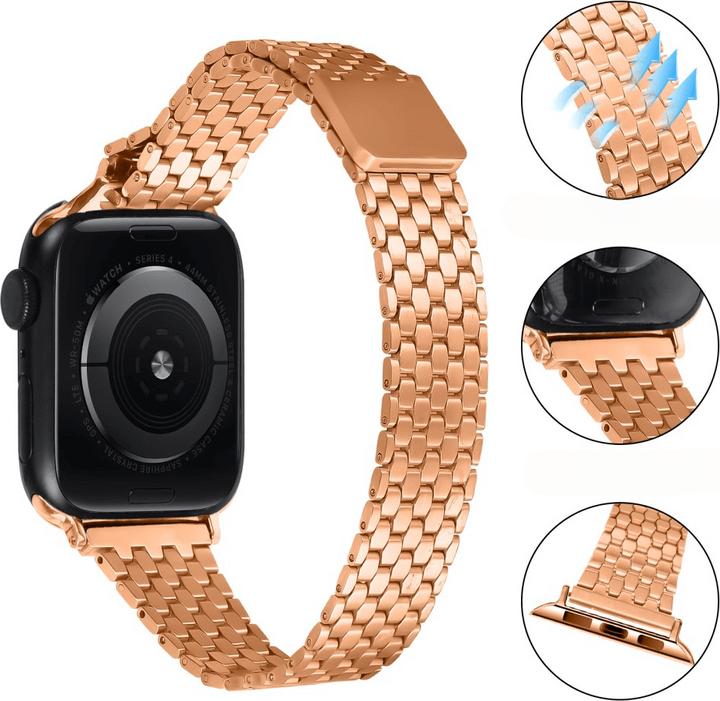 Image du produit Cover-Discount Apple Watch 44/45/49mm - Bracelet en acier inoxydable avec boucle magnétique (Acier inoxydable)