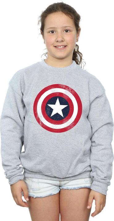 Immagine prodotto Captain America Distressed Shield Felpa Ragazze (152, 158)