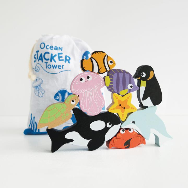 Actual product image Le Toy Van Stacking game sea animals
