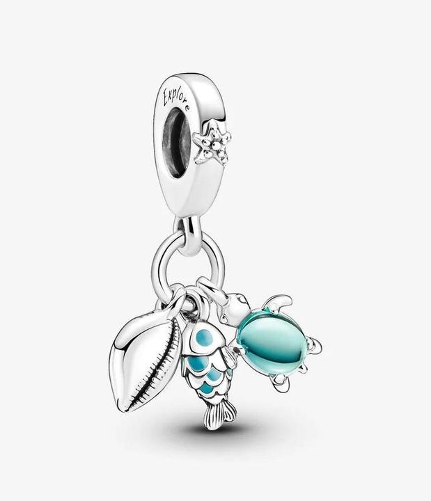 Actual product image Pandora Fish Sea turtle Mussel (Silver 925, Enamel)