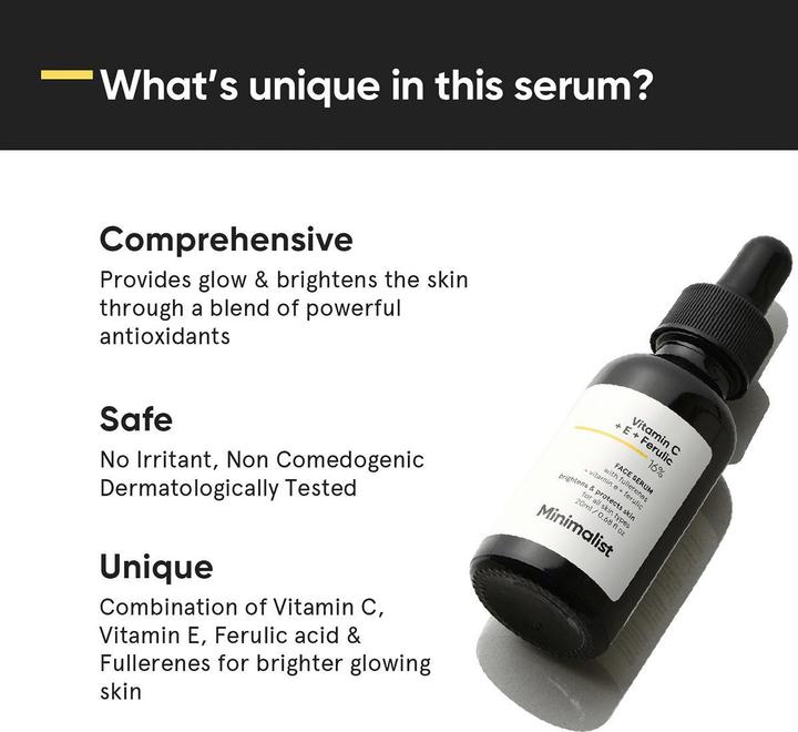 Immagine prodotto Minimalist Siero per il viso alla vitamina C + E + Ferulic 16% (20 ml)