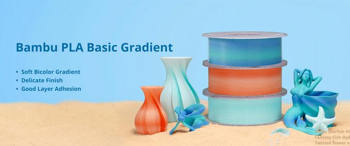 Actual product image Bambu Lab Filament PLA Gradient Blueberry Bubblegum 1kg (PLA, 1.75 mm, 1000 g, Blue)