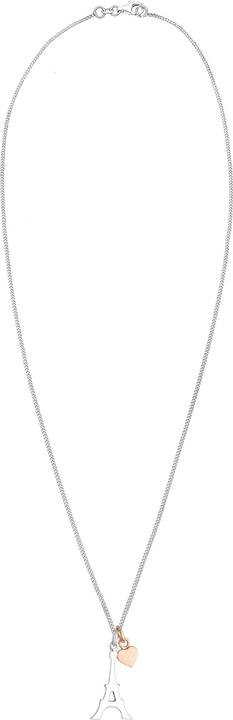 Immagine prodotto Elli Collana Torre Eiffel Cuore Opaco Argento 925 (Argento 925 Oro rosa, Nessuna pietra, 45 cm)