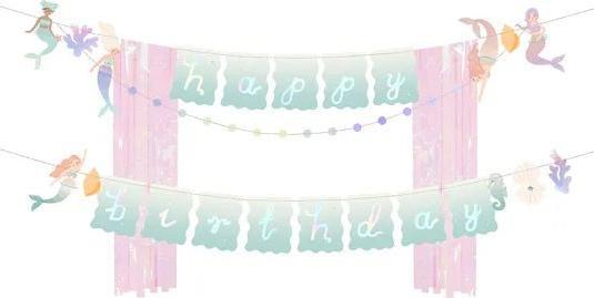 Image du produit Partydeco Happy Birthday Banner Meerjungfrau