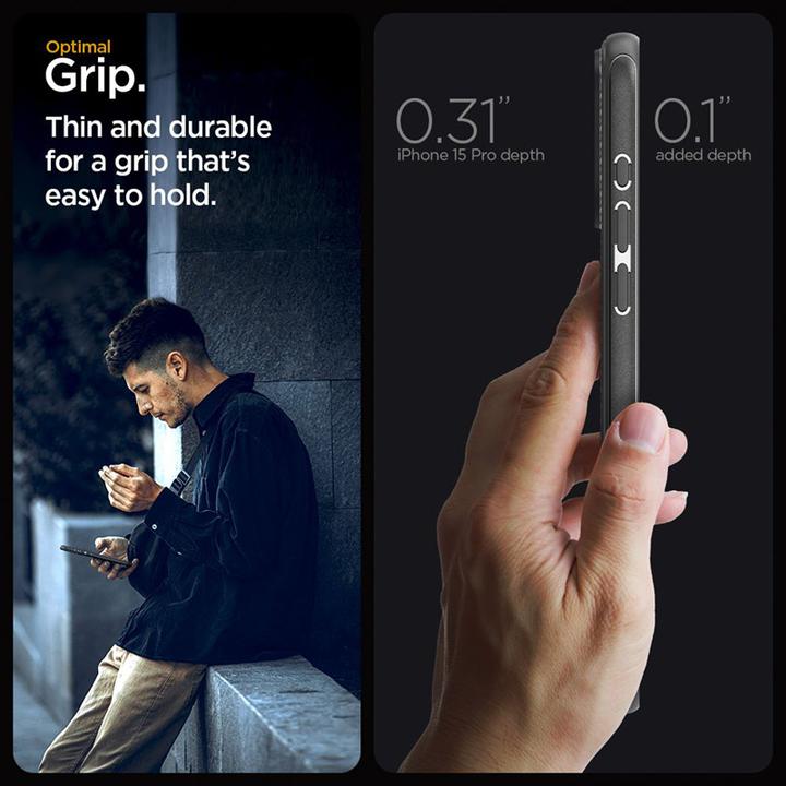 Produktbild Spigen Mag Armor iPhone 15 Pro 6.1" MagSafe czarny/matte black (Apple iPhone 15 Pro)