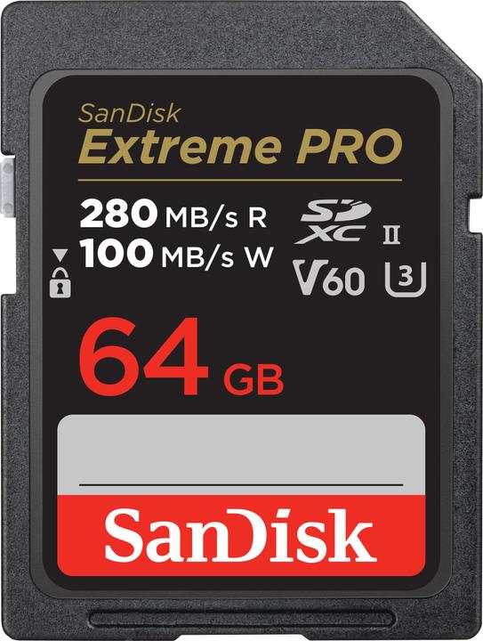 SanDisk Extreme PRO UHS-II V60 (64 GB, SDXC, U3, UHS-II)