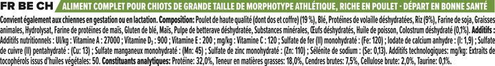 Nährwerte und Zutaten Pro Plan Puppy Athletic (Junior, 1 Stk., 3000 g)