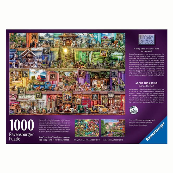 Produktbild Ravensburger Puzzle 1000 Hunde in der Bibliothek (1000 Teile)
