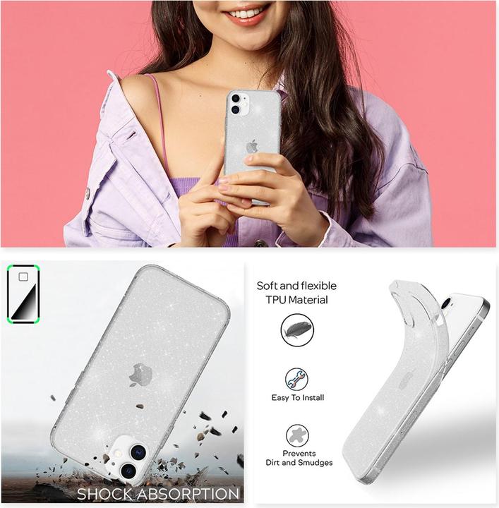 Immagine prodotto Nalia Custodia per cellulare Glitter (Apple iPhone 12 Pro, Apple iPhone 12)