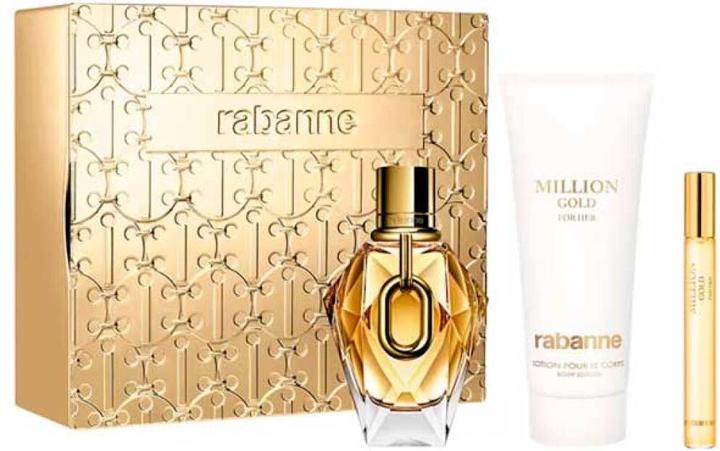 Produktbild Paco Rabanne Million Gold For Her Eau De Parfum Spray 90ml Set 3 Stück (Parfum set)