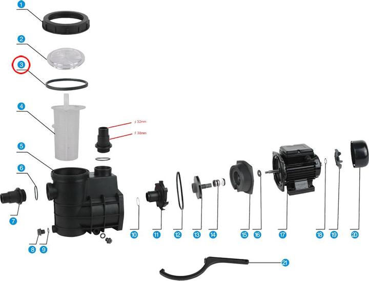 Produktbild SunSun Schwimmbadpumpe HZS-200 300 Ersatzteil Dichtung 1 Pool Pumpe