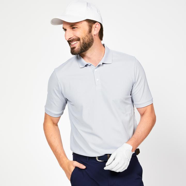 Produktbild Inesis Men's golf short-sleeved polo shirt - WW500 pearl grey (S)