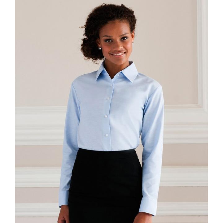 Produktbild Russell Collection Easy Care Oxford Bluse Langarm (XL)
