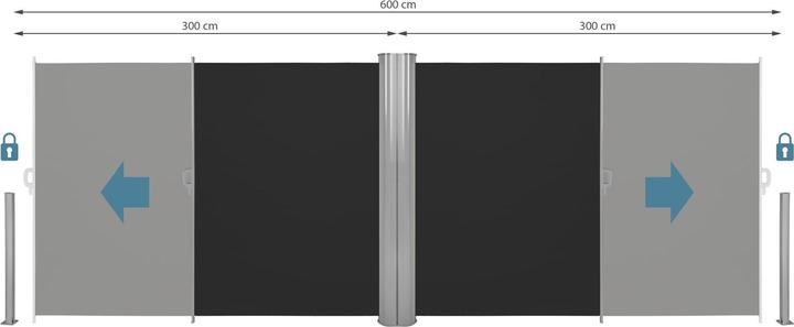 Produktbild tectake Doppel Seitenmarkise (6 m)