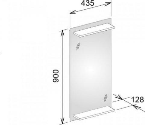 Immagine prodotto Keuco Edition 11 WC ospiti con specchio illuminato, con ripiano integrato, 11198, 435 x 900 x 900 x
