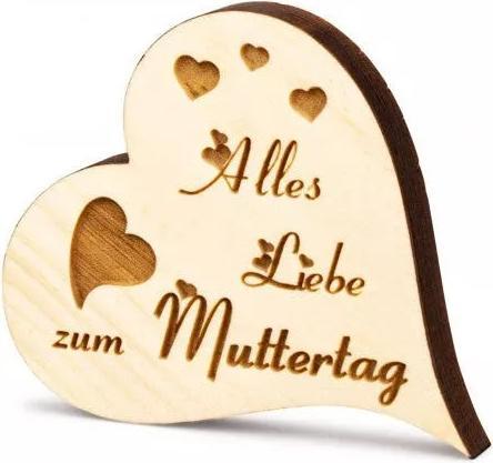 Actual product image ZNatur Swiss stone pine heart gift decoration with engraving for Mother's Day No.60